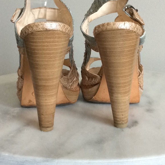 COACH TAMARA PLATFORM SANDALS SNAKE PRINT SZ 8B - Picture 4 of 7